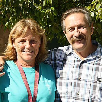 Pam Mooneyham, Sexton, with her husband David